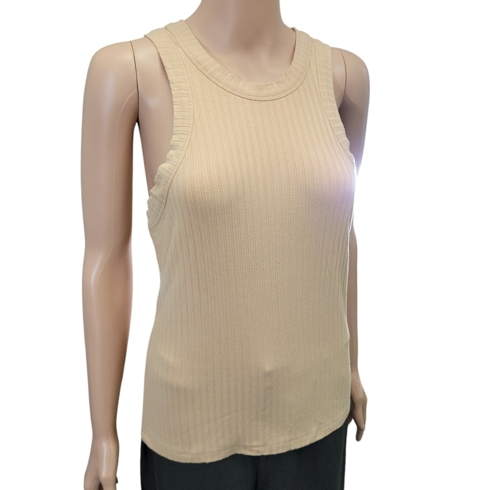 FP Movement Womens Ribbed Cream Color Tank Top Size M - Picture 4 of 9